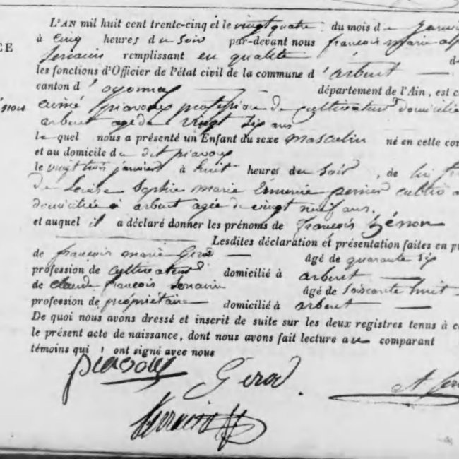 Acte de naissance