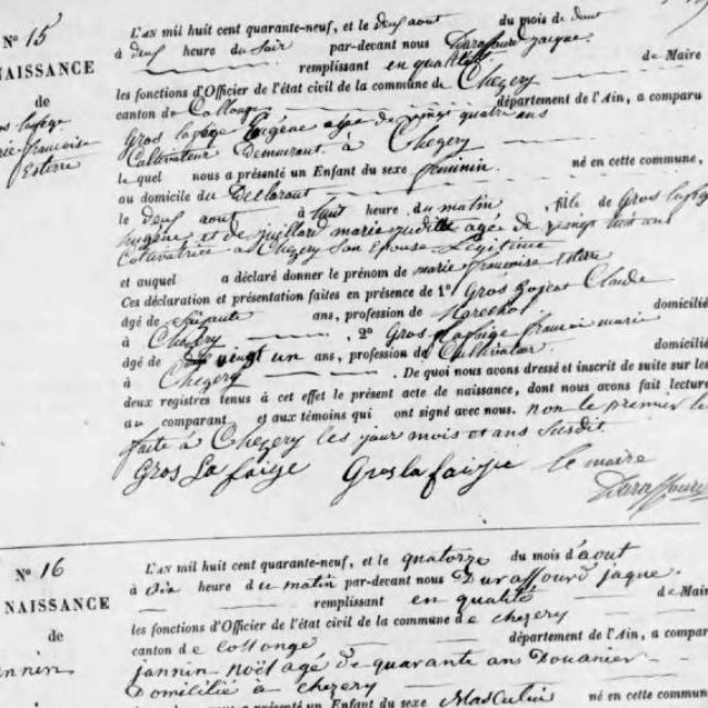 Acte de naissance
