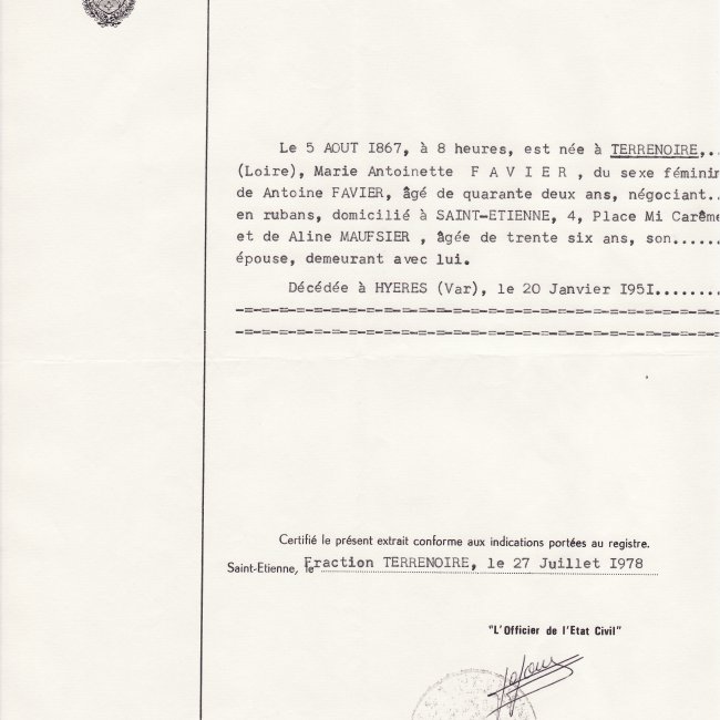 Acte de naissance