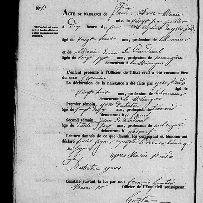 Acte de naissance