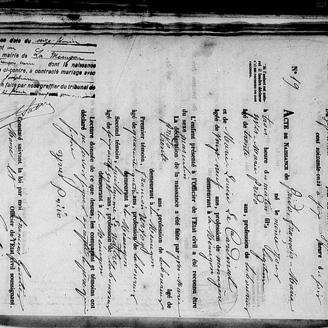 Acte de naissance