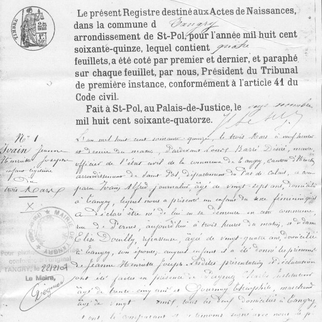 Acte de naissance