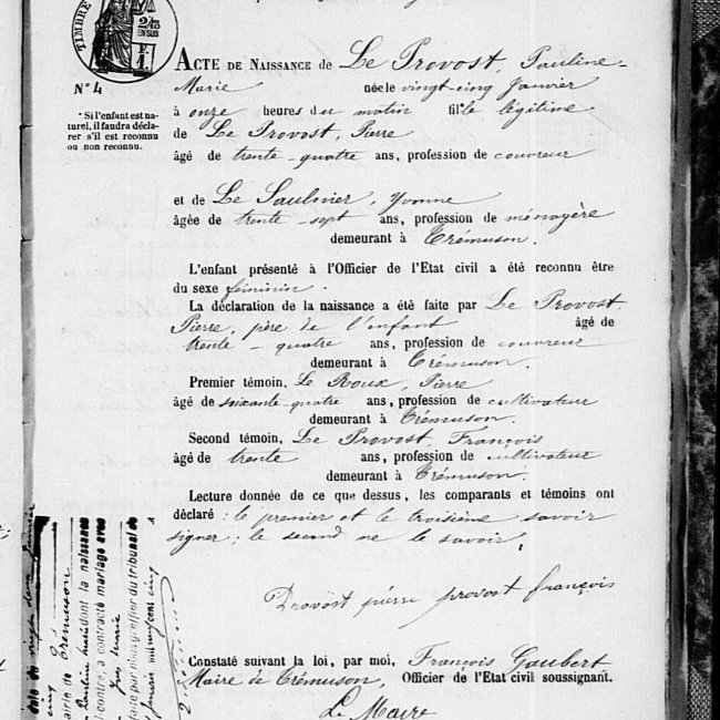 Acte de naissance