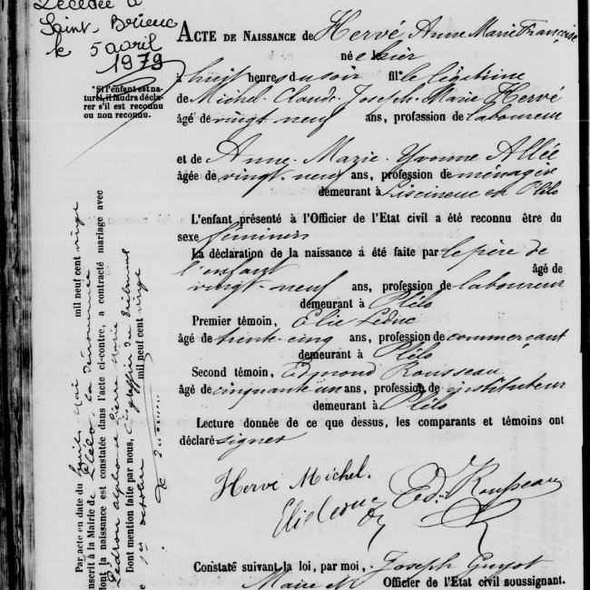 Acte de naissance