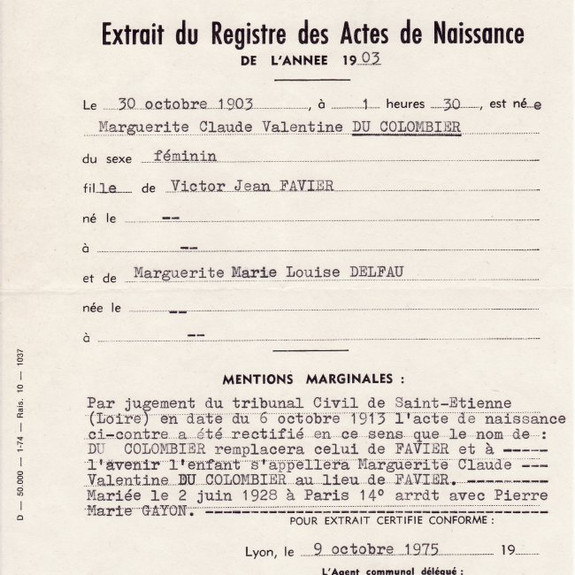 Acte de naissance