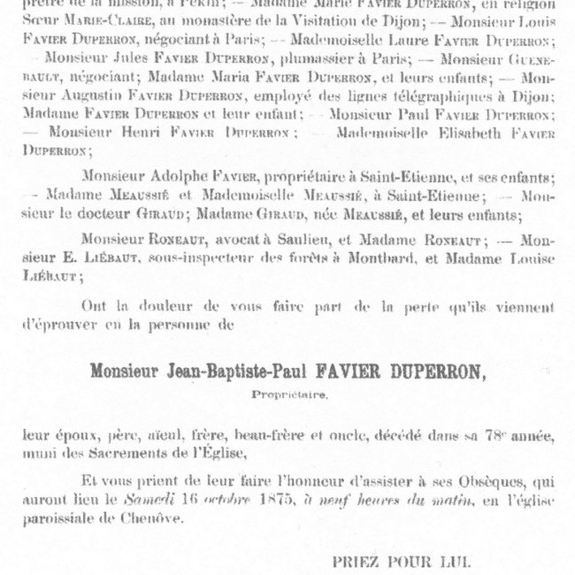 Faire Part de décès