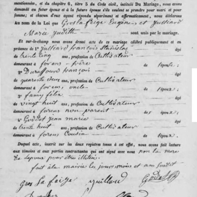 Acte de mariage